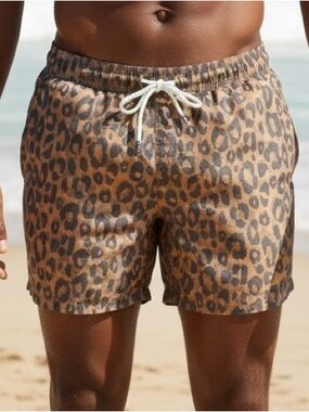 ORIGINAL USE 7" Inseam Swim Trunks Stretch with Liner Back Pockets MENS Size L